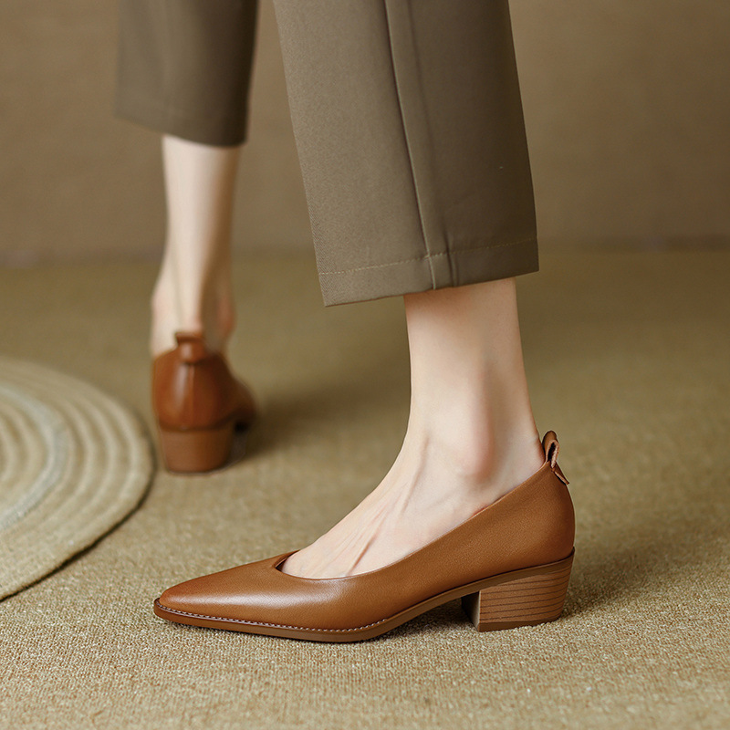 Womens Sheepskin Low-cut Heels foto 5