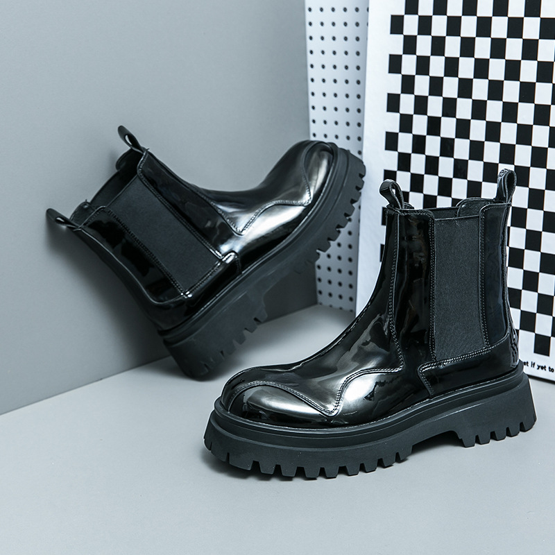 British Glossy Ankle Boots For Men foto 2