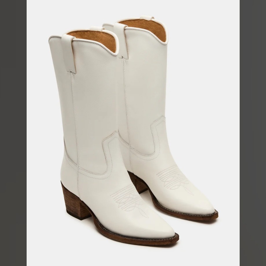 Plus-size Fashionable Embroidered Block-heel Thigh-high Womens Boots foto 2