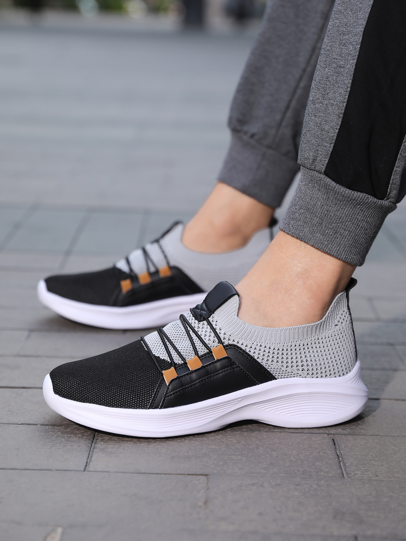 Mesh Surface Student Travel Shoes Flyknit Comfortable Lightweight Soft Sole foto 4
