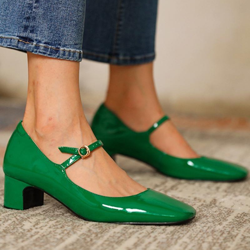 Stylish Mid-heel Plus-size Square-toe Pumps foto 3