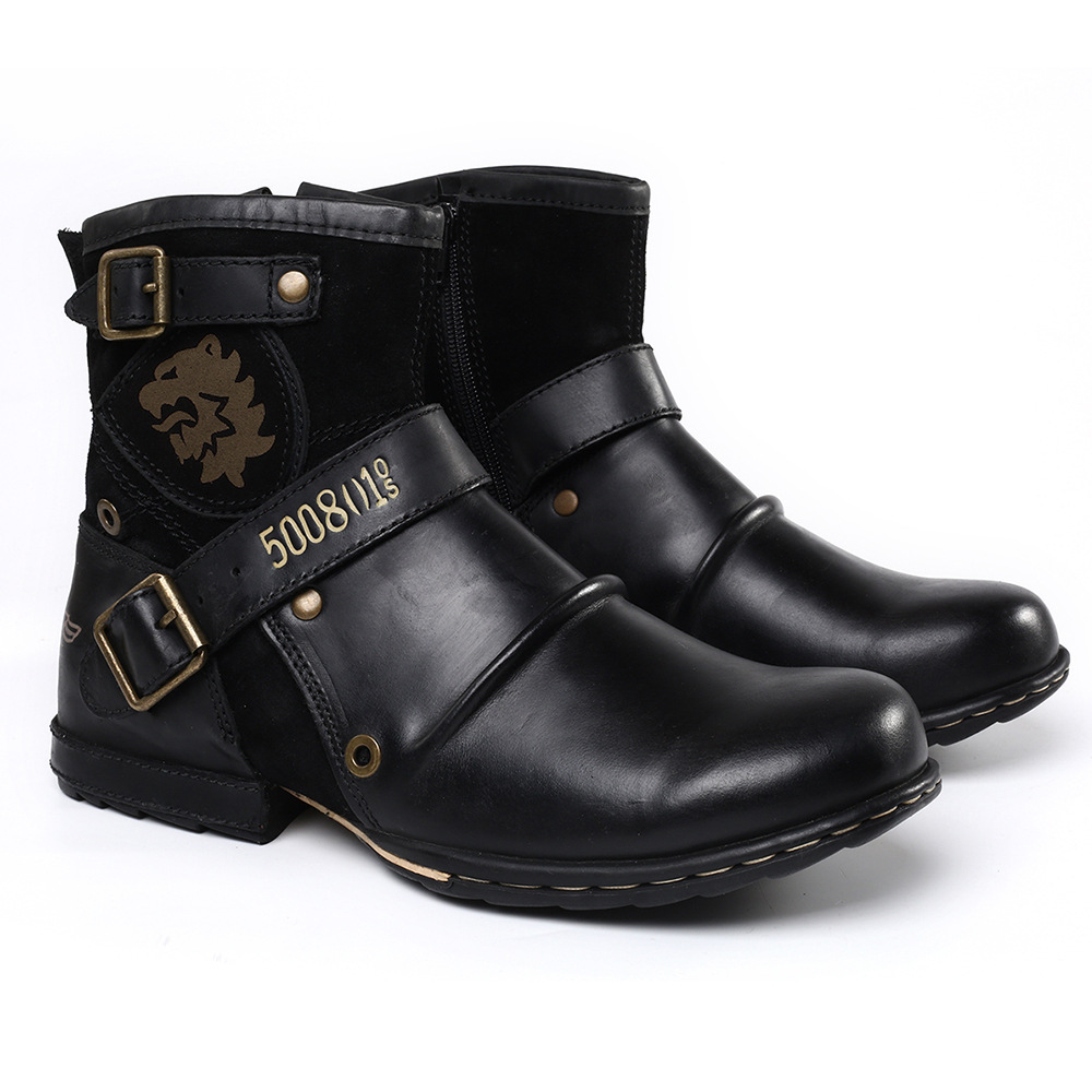 Western Denim Color Changing Martin Shoes Men foto 4