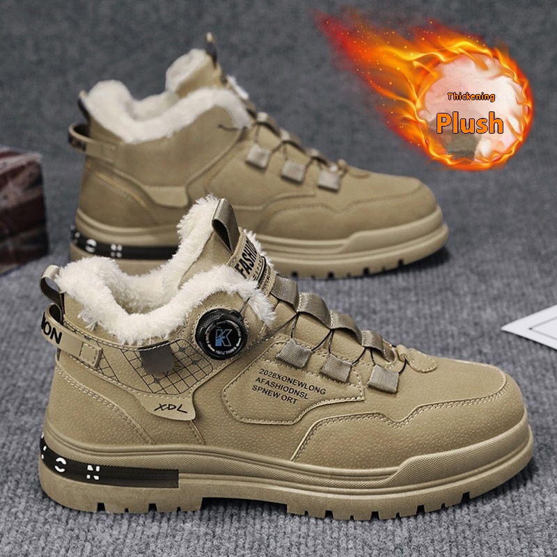 Casual Rotating Button Plus Velvet Men's Shoes foto 3