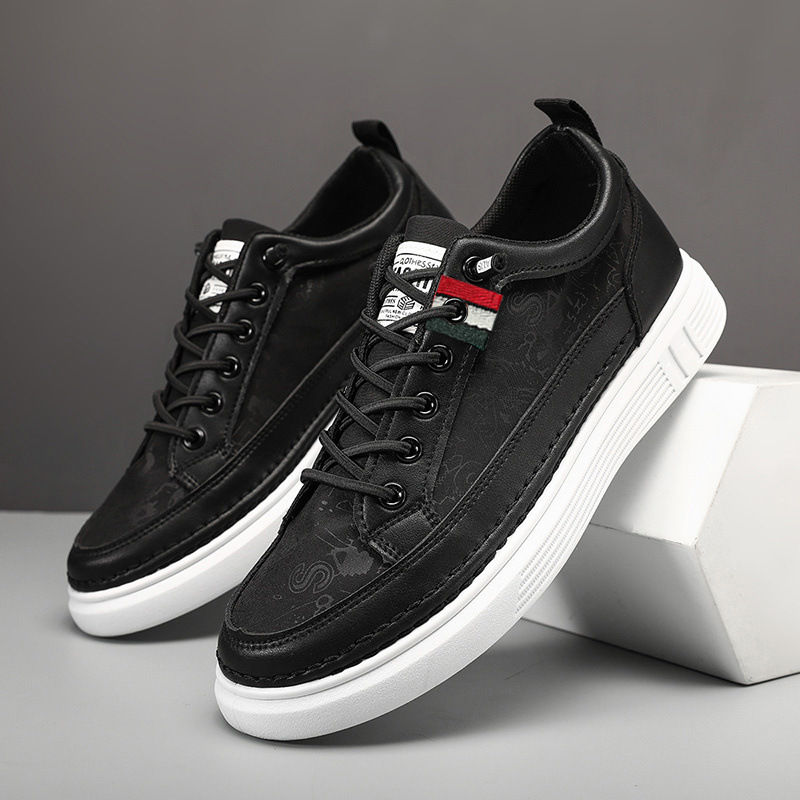 Casual Men's Sneakers High-end Versatile Canvas Sneakers Bandage Dress foto 5