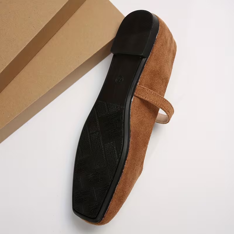 Rubber-soled Flat Vintage Genuine Leather Mary Jane Pumps foto 5