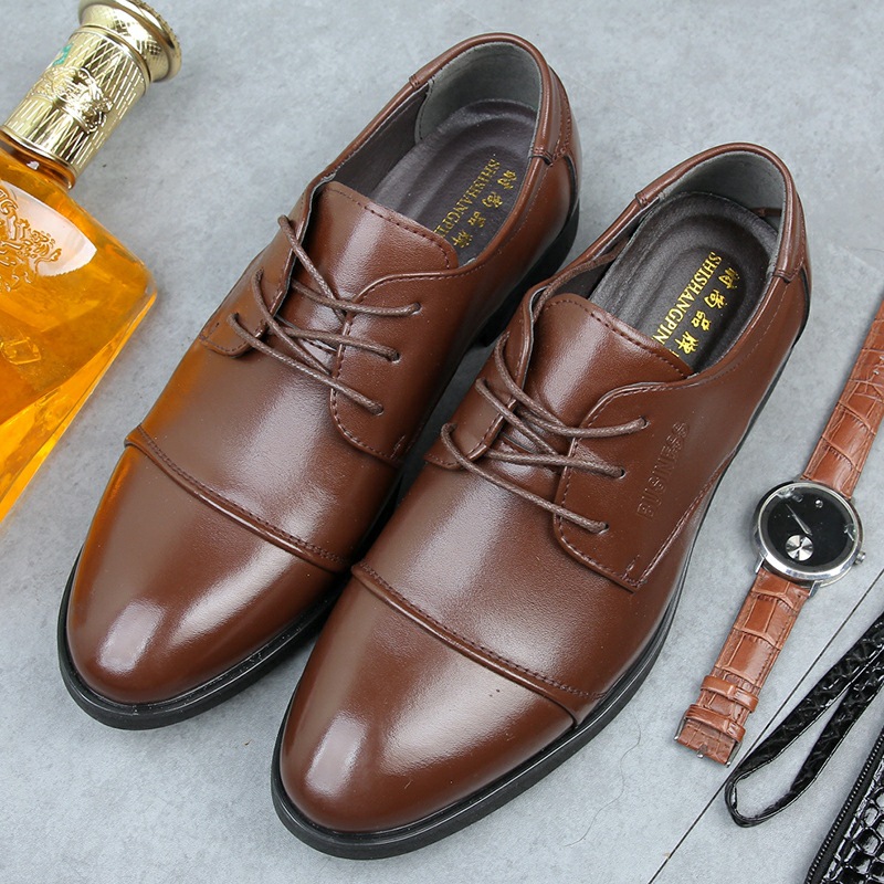 Men's Shoes Plus Size Business Formal Wear Leather Shoes Breathable Lace Up foto 5