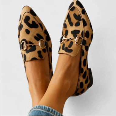 Pointed Toe Shallow Mouth Leopard Print Casual Pumps foto 4