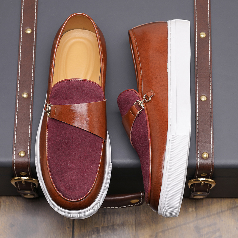 Men's Leather Shoes Horsebit Buckle Slip-on foto 3