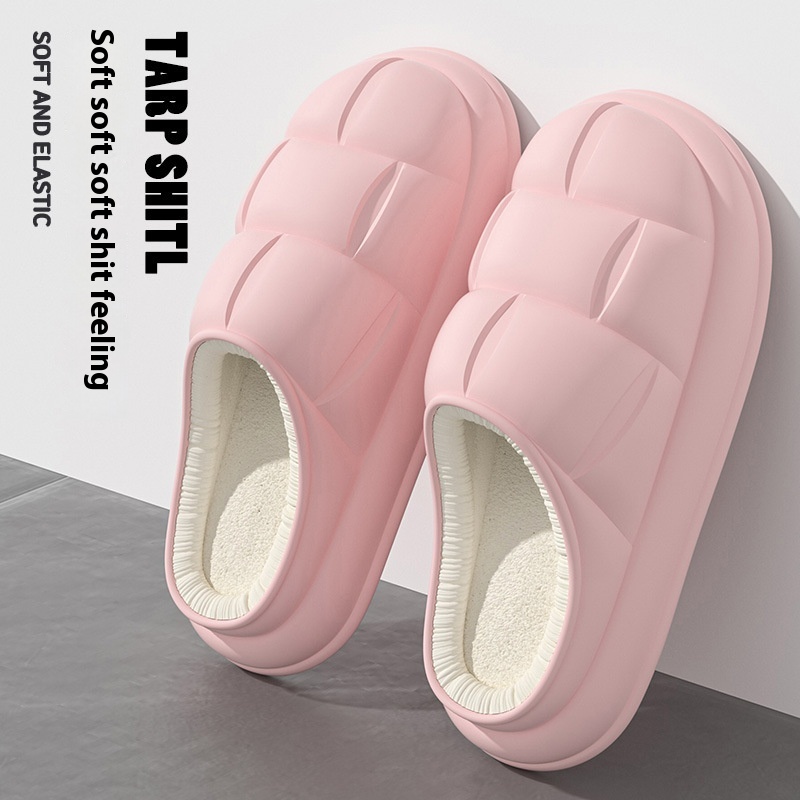 Warm Indoor Home Couple Platform Cotton Shoes foto 4