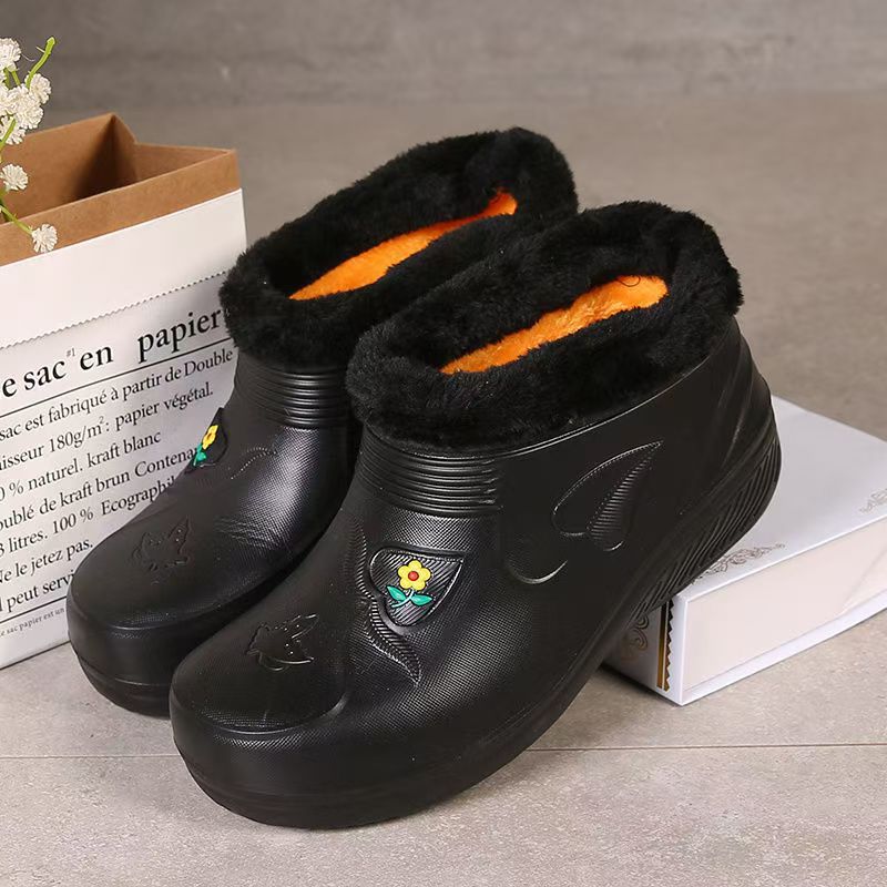 Waterproof Cotton Shoes With Fleece For Warmth Waterproof And Anti-slip Rain Boots foto 2