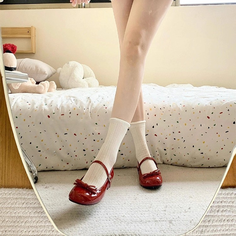 Ankela Red French Mary Jane Shoes Women