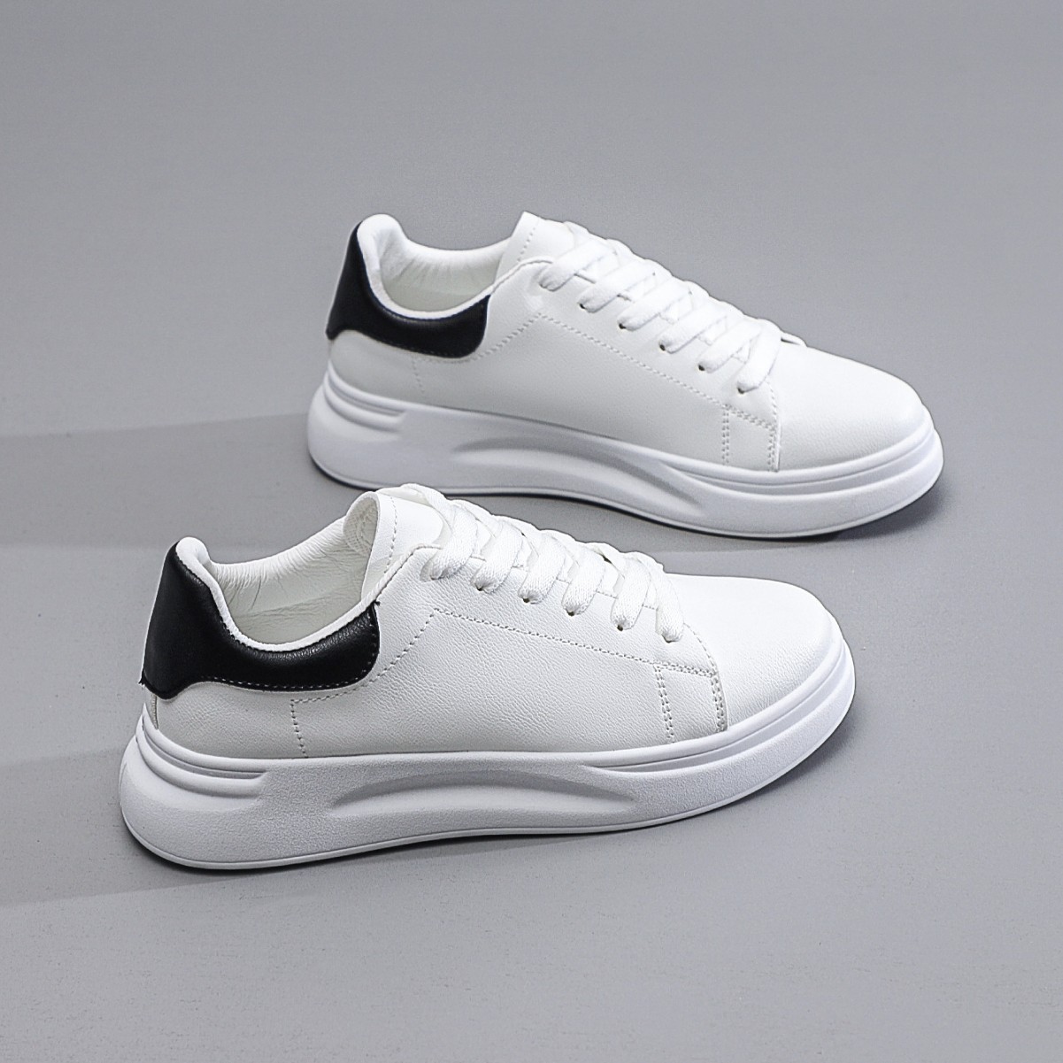 Womens White Platform Sneakers Height-increasing Wedge Shoes Versatile Casual Footwear foto 3