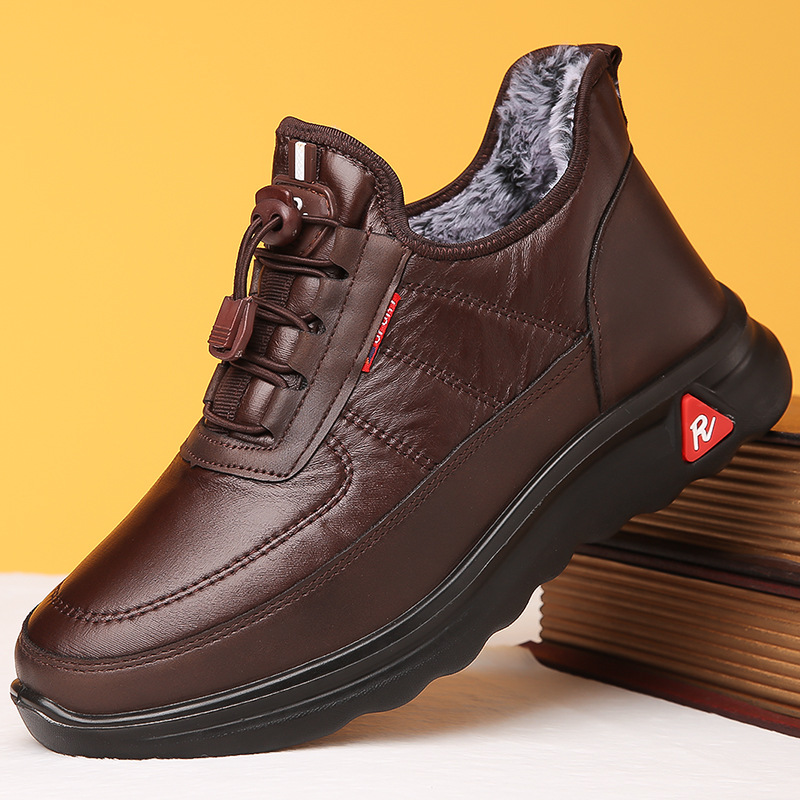 Fleece-lined Thickened Warm And Anti-slip Cotton Shoes For The Elderly foto 2
