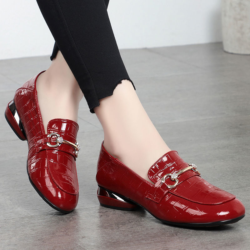 Soft Leather British Style Leather Shoes Shiny Leather Slip-on Two-way Shoes foto 3