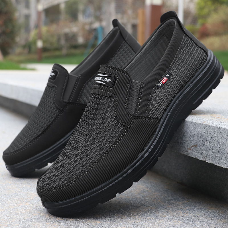 Mesh Surface Shoes Male Breathable One Pedal Leisure Cloth Shoes foto 5