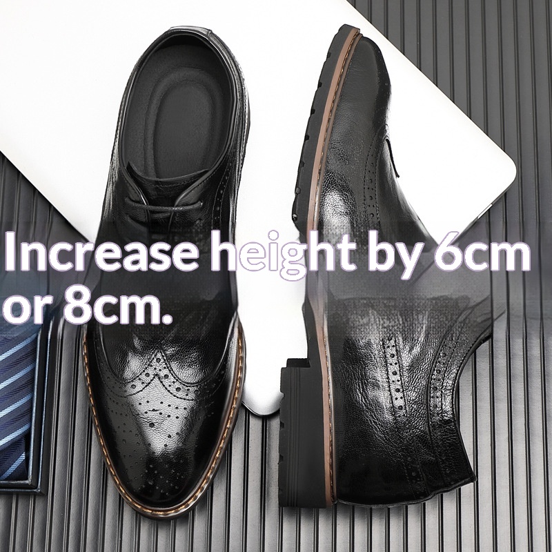 Bullock Men's 8cm Height-increasing Derby Shoes In British Style foto 4