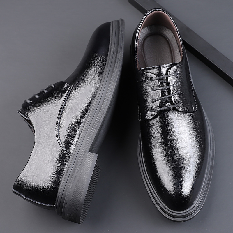 New Mens Pointed-toe Business Leather Shoes foto 4