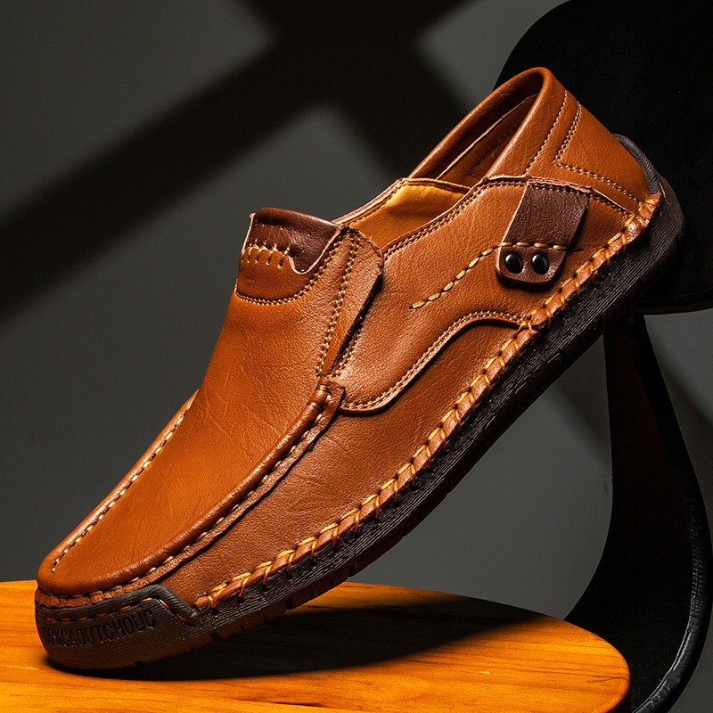 Men's Outdoor Casual Flat Handmade Leather Shoes foto 5