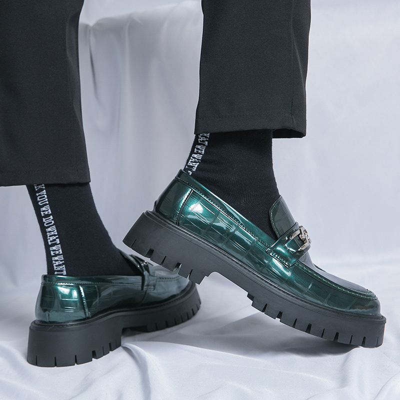 Men's Youth British Style Platform Big Head Workwear Leather Shoes foto 3