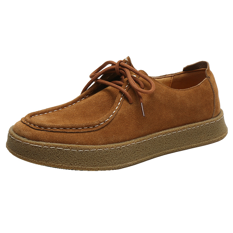 Versatile Suede Sneakers In British Style Made From Genuine Leather foto 2