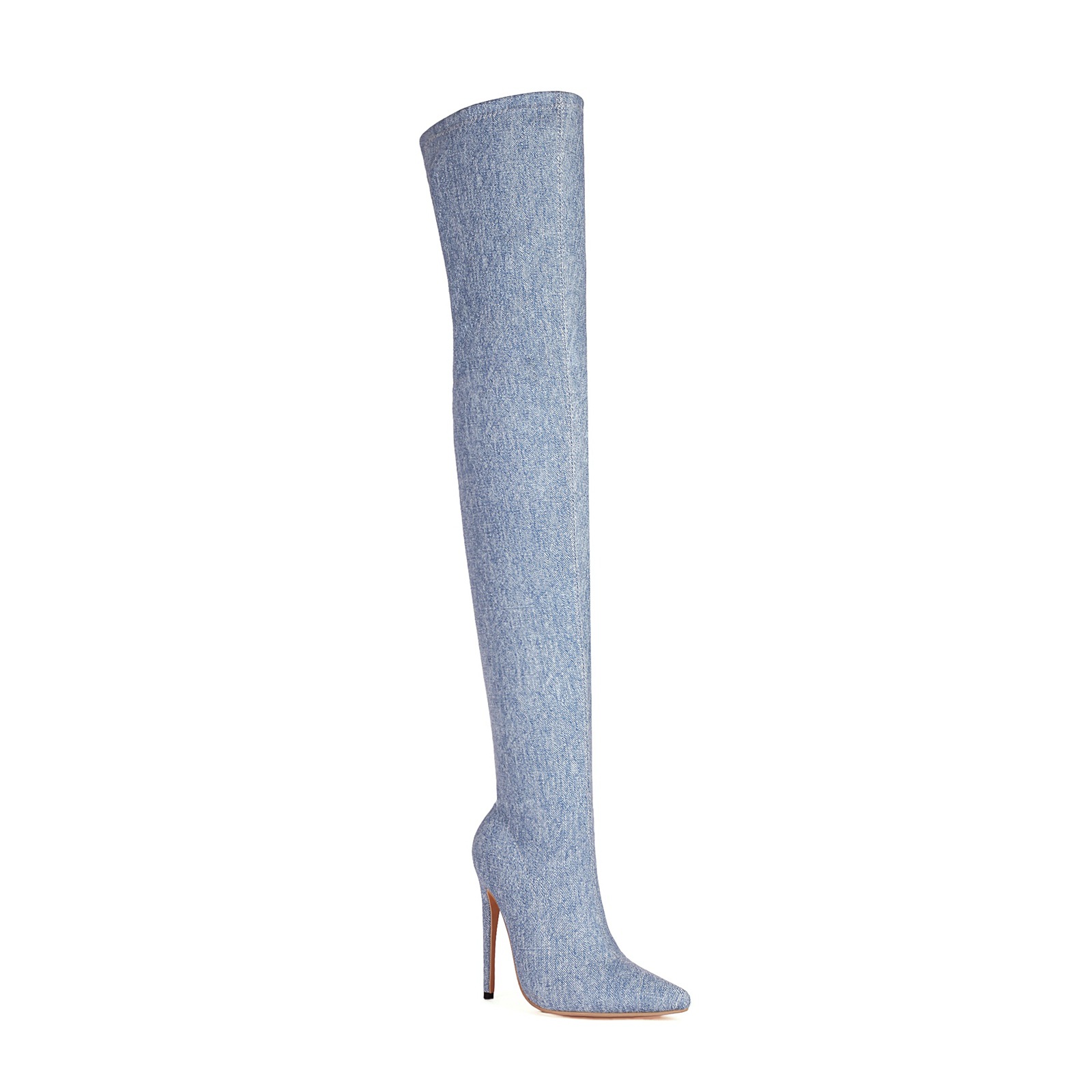 Denim Stretch Over-the-knee Boots foto 5