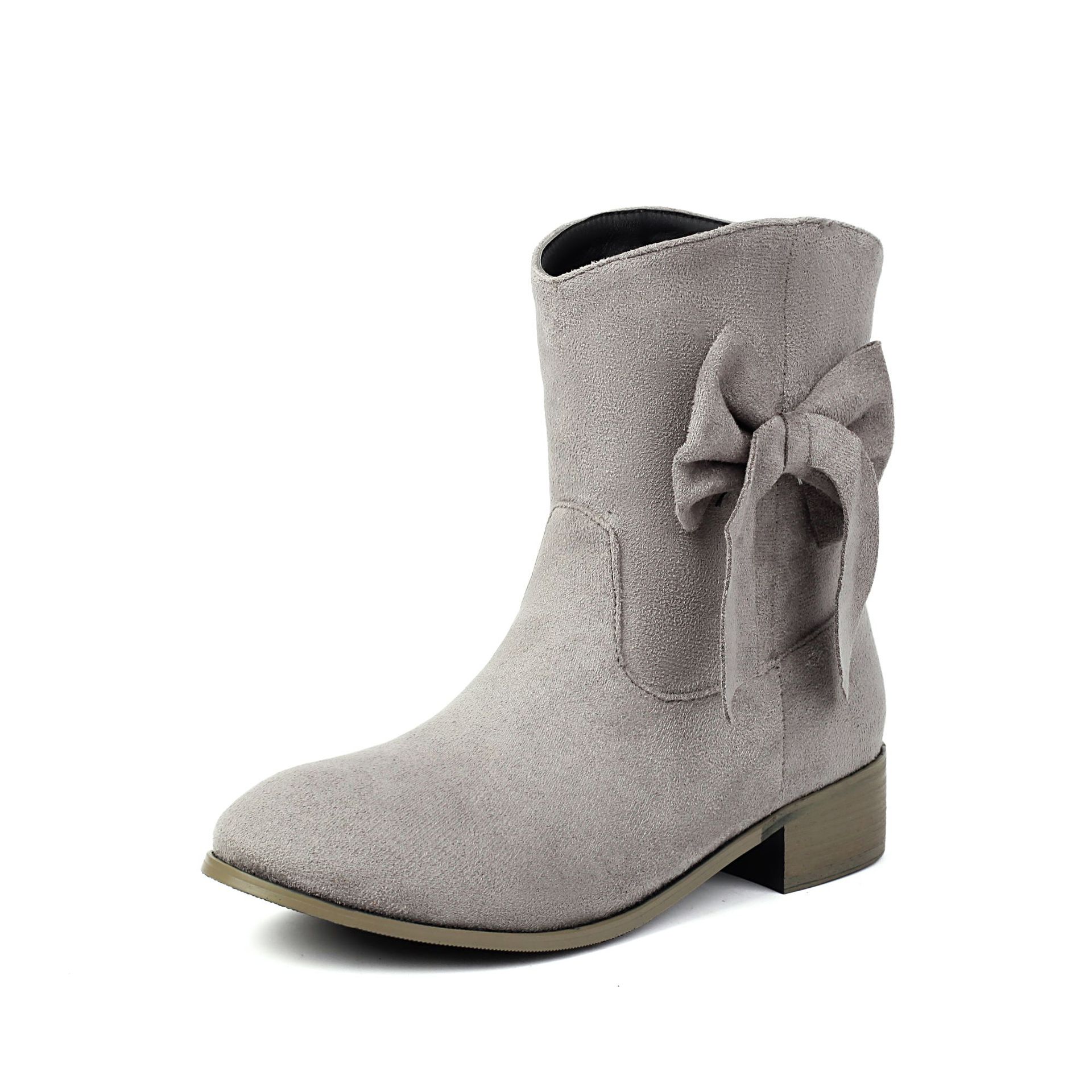 Low Heel Suede Large Size Sweet Bow Casual Boots foto 2