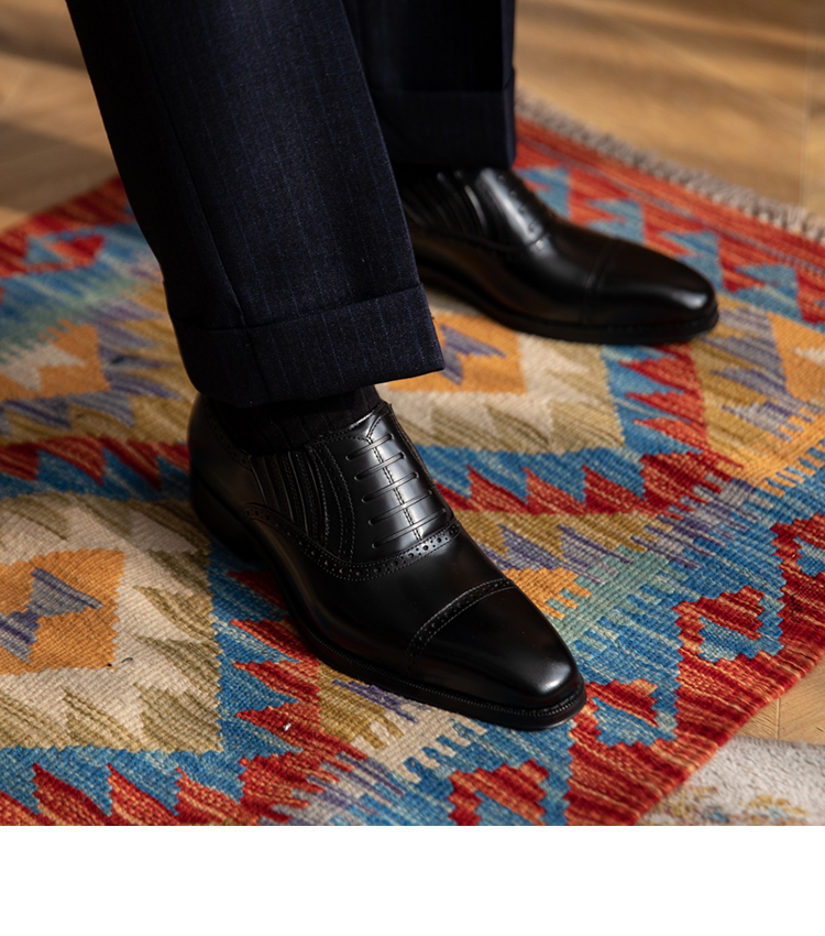 Gentleman Cowhide Commuting Formal Shoes foto 5