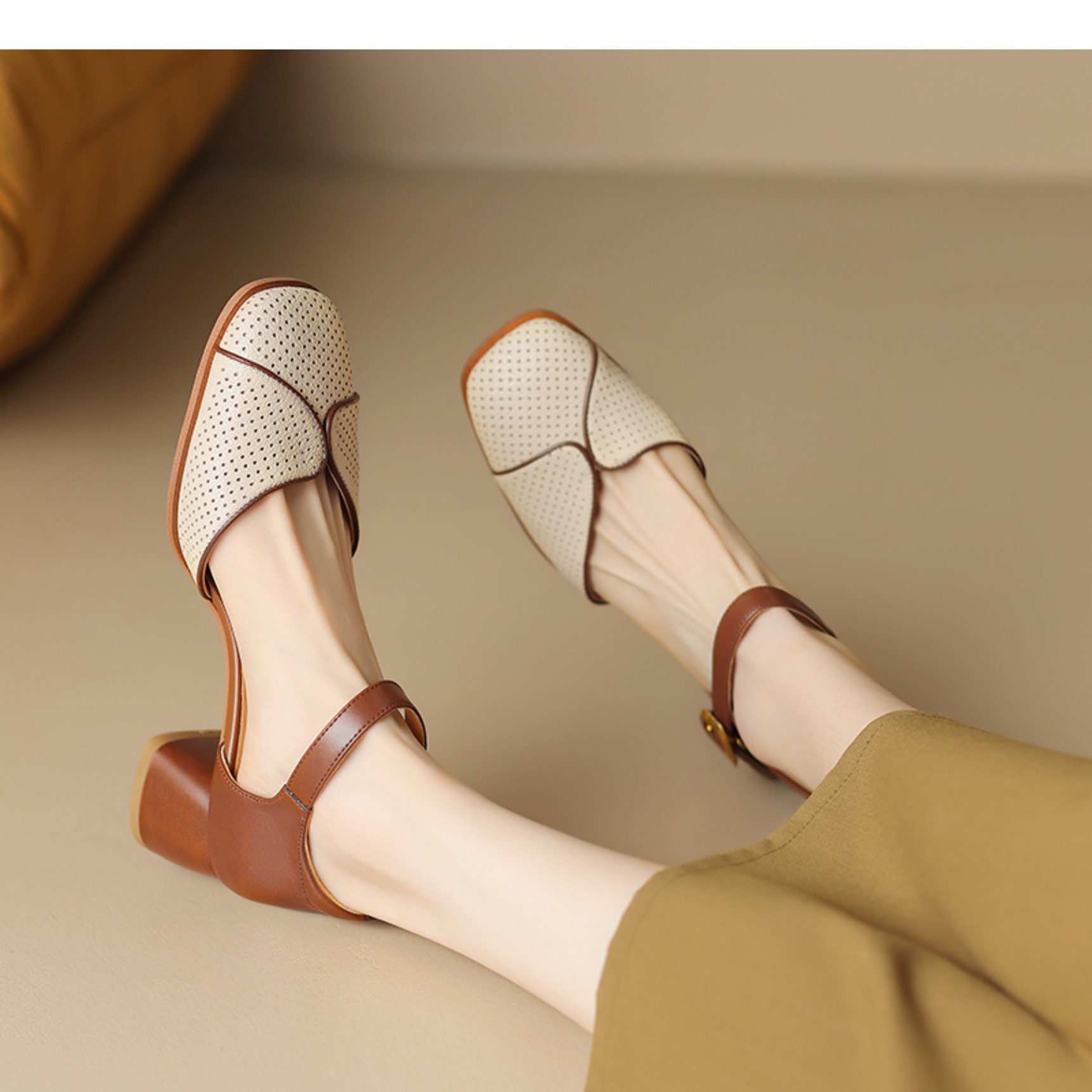 Closed-toe Sandals For Women Mid-heel Perfect With Summer Dresses foto 3