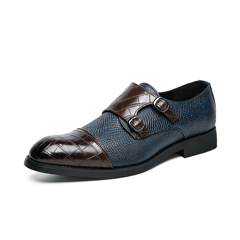 Double Buckle Plus Size Business Men's Casual Leather Shoes foto 3