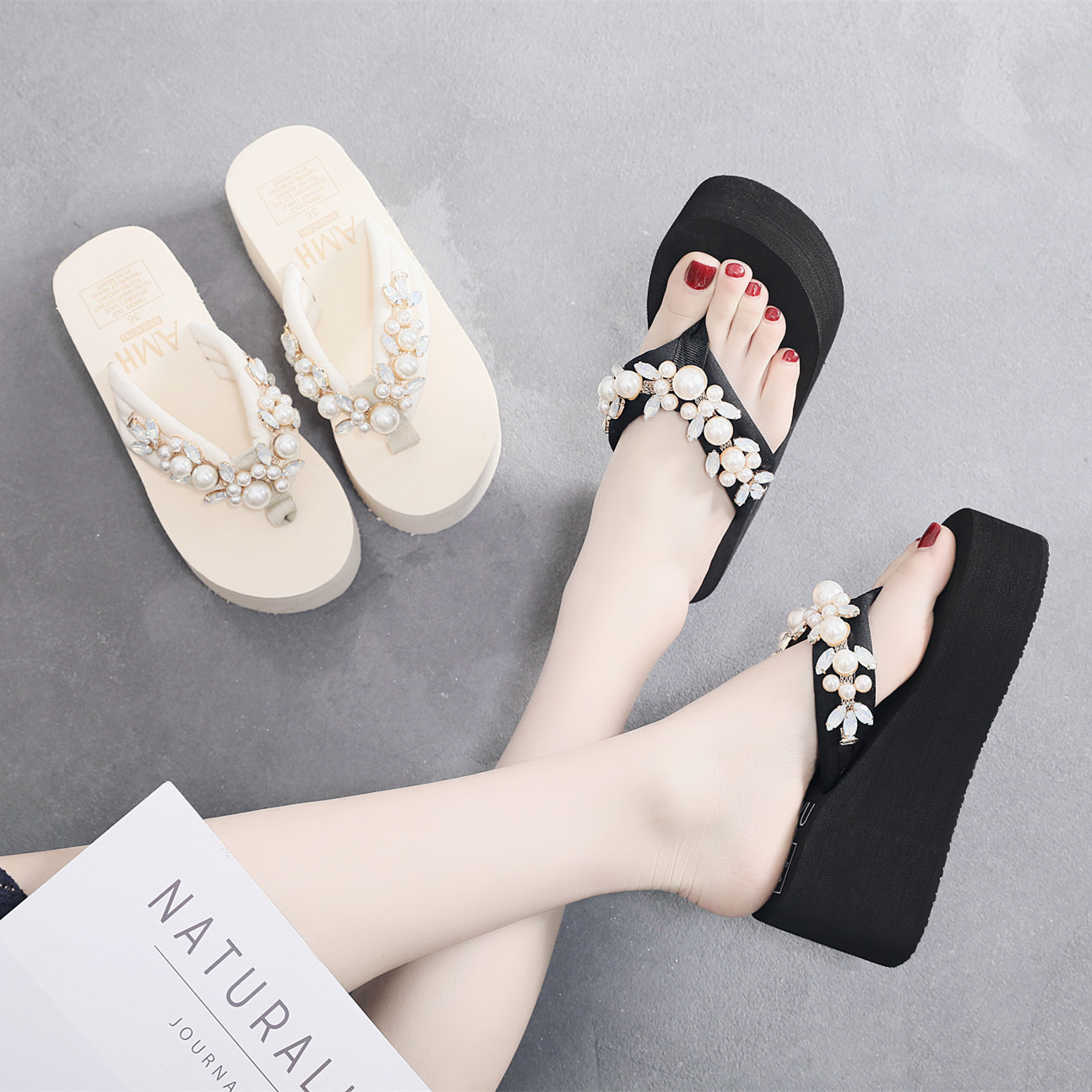High-heeled Flip-flops Women's Summer foto 2
