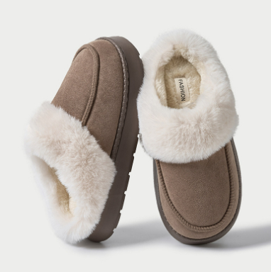 Eva Faux Suede Warm Home Slippers For Women foto 2