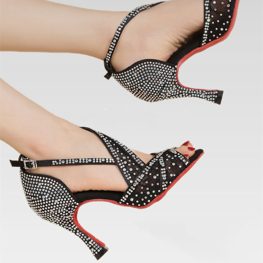 Diamond-embedded Latin Dancing Shoes Women's Adult foto 3
