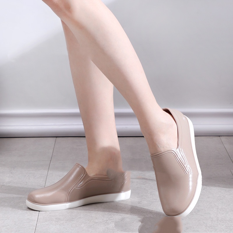 Spring And Autumn Low-top Slip-on Women's Rain Boots Solid Color Fashion Waterproof foto 3