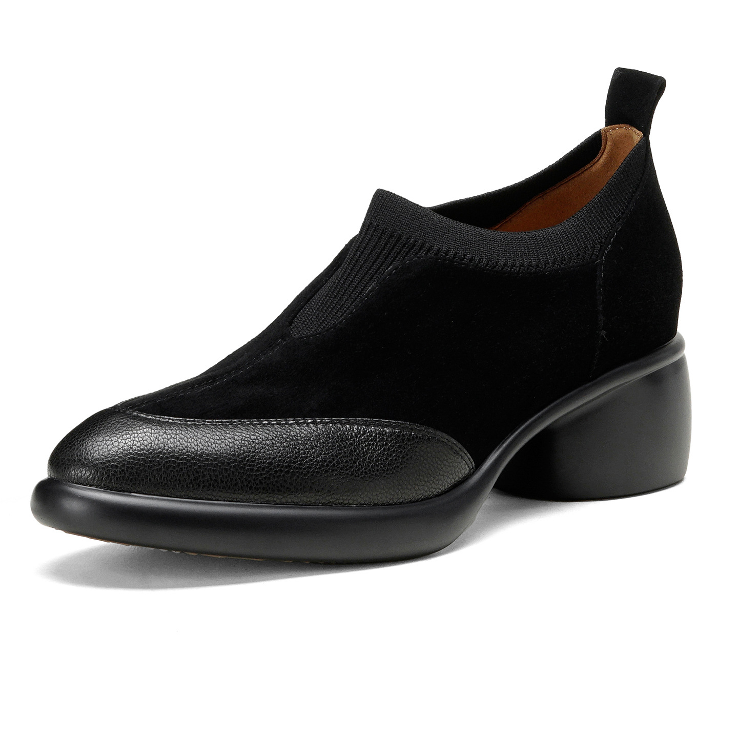 Soft Suede Chunky-heel Pumps With A Low Cut And A Single Strapa Mary Jane Style foto 5