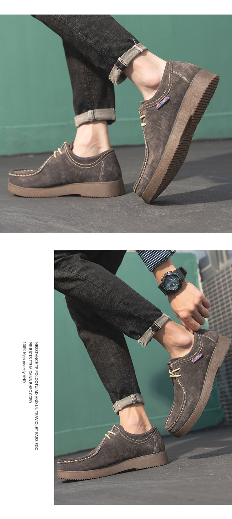 New Casual Korean Style Trendy All-matching British Style Leather Sneakers Men foto 5