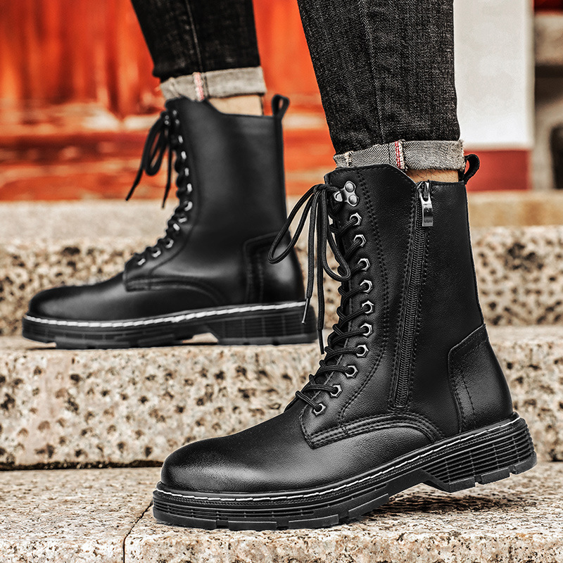 Autumn And Winter Plus Size Men's Long High-top Martin Boots foto 4