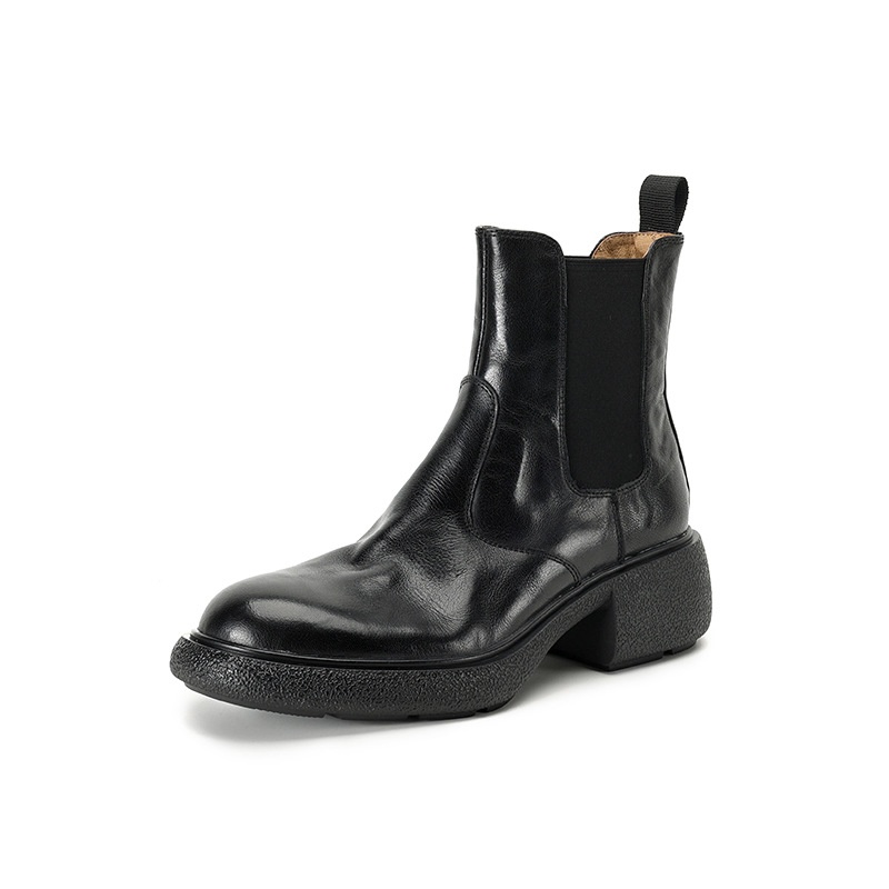 Womens British-style Dr Ankle Boots With Chunky Heels foto 4