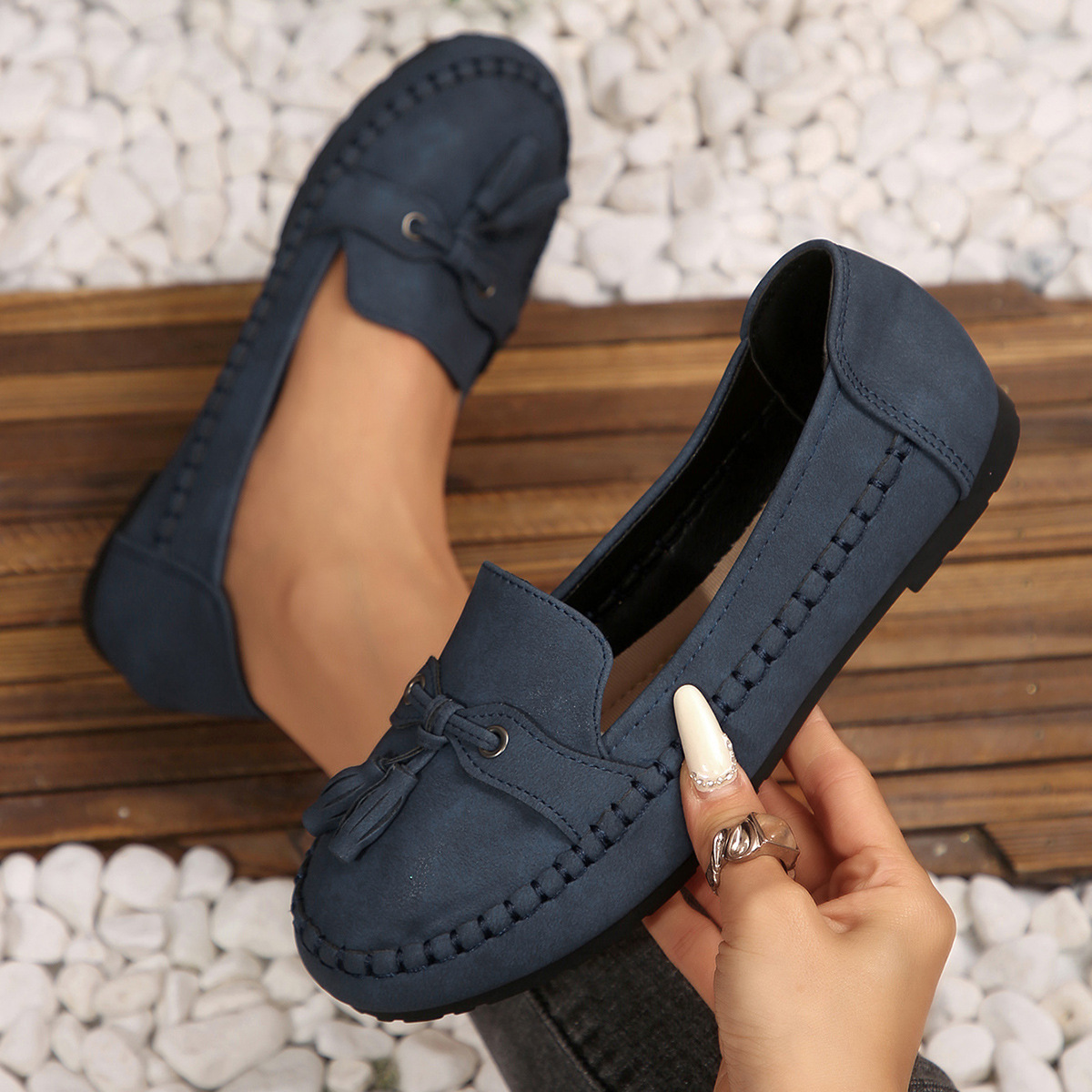 Women's Slip-on Casual Tassel Soft-Soled Shoes foto 2