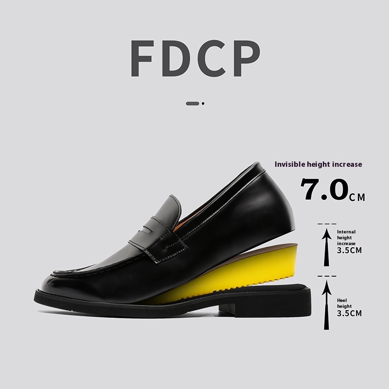 Men's Classic Slip-on Black Derby Couple Leather Shoes foto 3