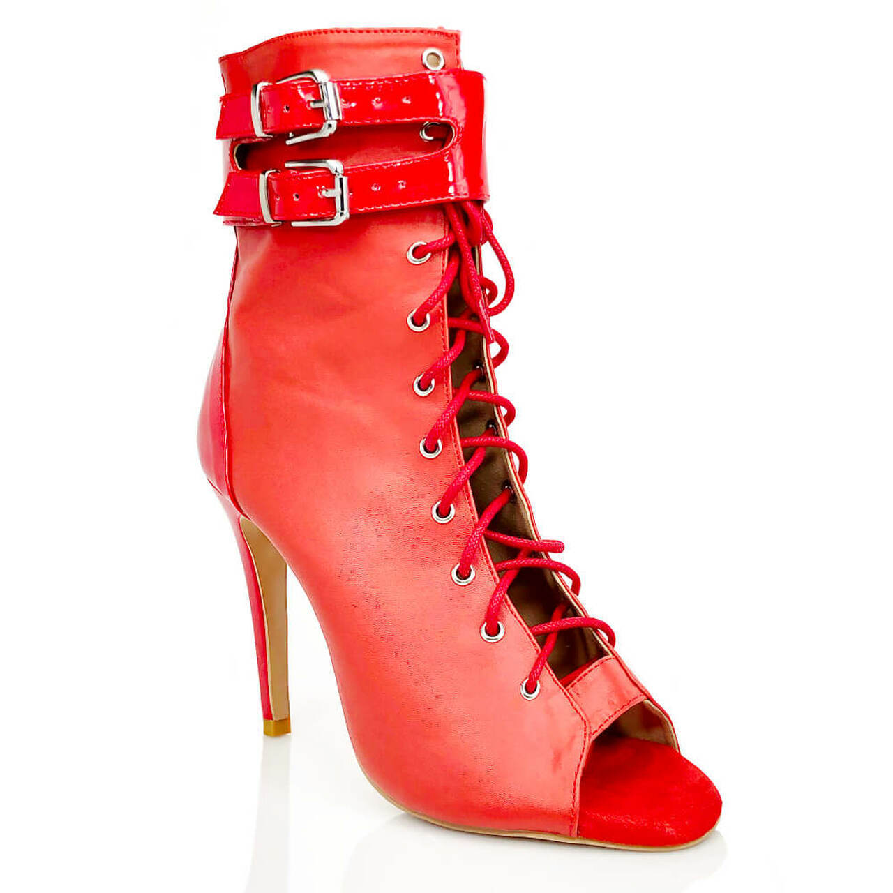 Female Fashion High Heel Open Finger Lace-up High Top Ankle Boots foto 4