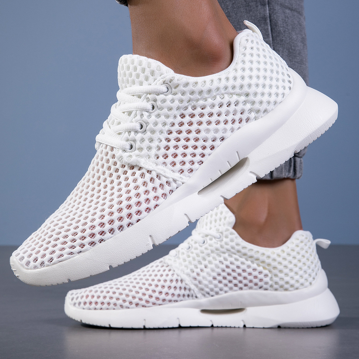 Summer Flyknit Mesh Couple Shoes foto 4