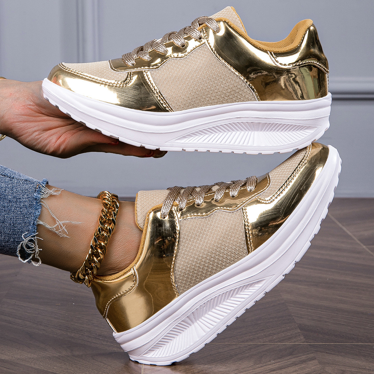 Rocking Bottom Golden Bright Breathable Casual Sneaker foto 5