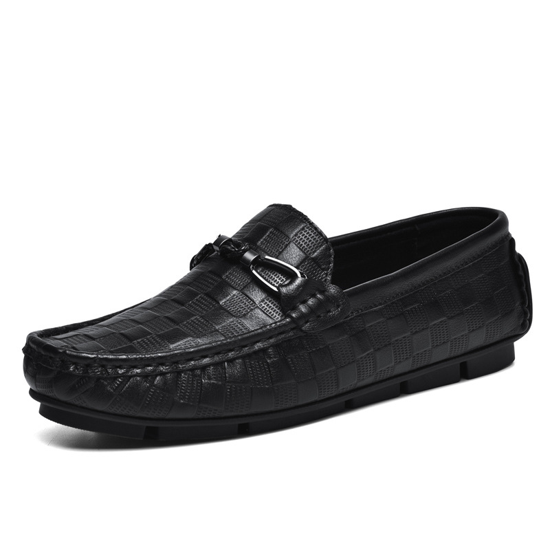 Full-grain Leather Embossed Pebble-toe Shoes Casual Shoes foto 3