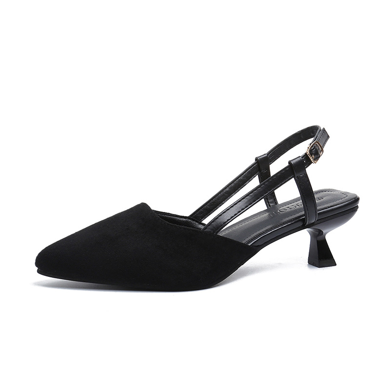 Pointed-toe Stiletto Pumps Low-heeled Closed-toe Vintage Style foto 5