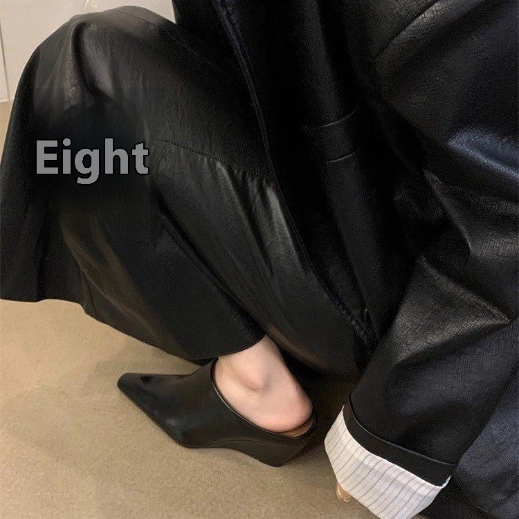 Wind Wedge Closed Toe Half Slippers For Women foto 5