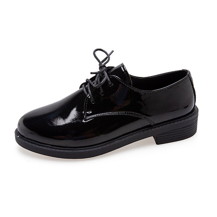 Black Retro Student Flat Hong Kong Style Casual Loafers foto 3