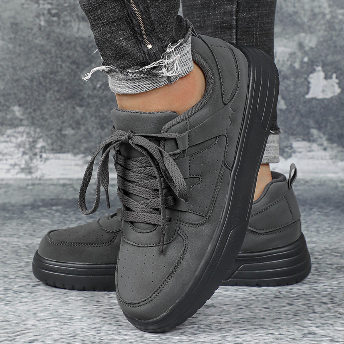 New Thick Bottom Frosted Skateboard Couple Vintage Fashion Outdoor Casual Shoes Maillard Lady Sneaker foto 2