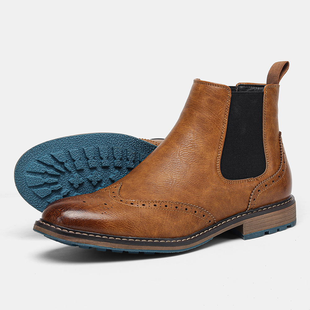 Mid-top Carved Casual Men's Shoes Brogue Retro foto 3