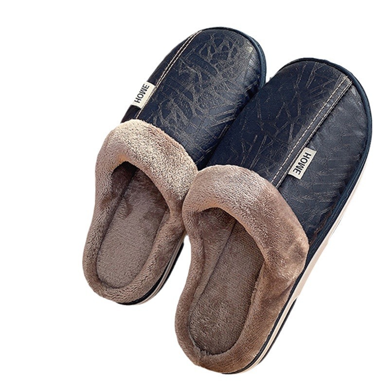 11 Steps Large Size Home Waterproof Cotton Slippers Men's Winter Home Indoor Warm Non-slip Cotton Shoes Men's Autumn Winter foto 3