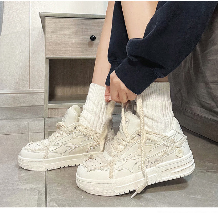 Korean Style Casual Breathable White Shoes foto 4